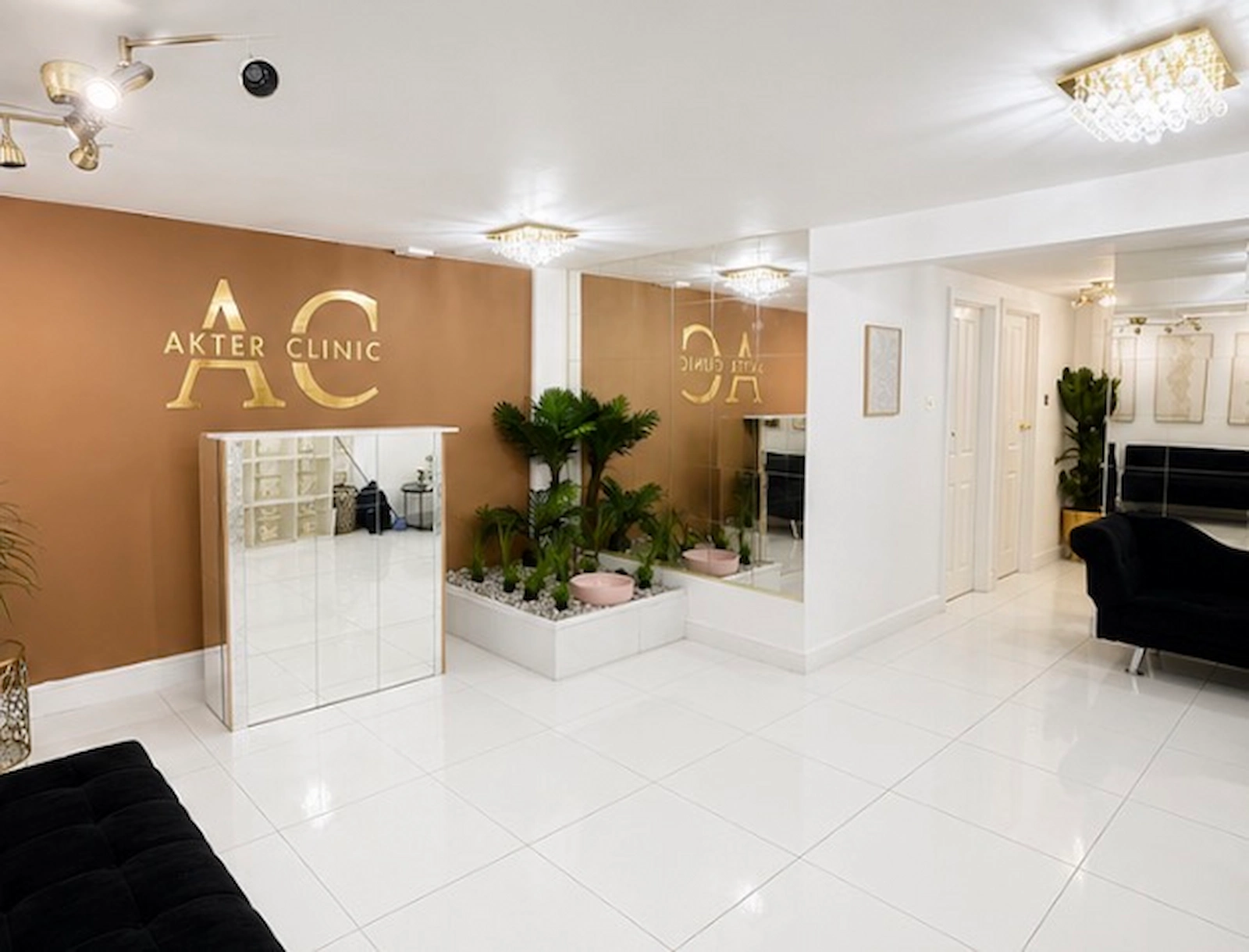 Wide view of the Akter Clinic reception and clinic interior
